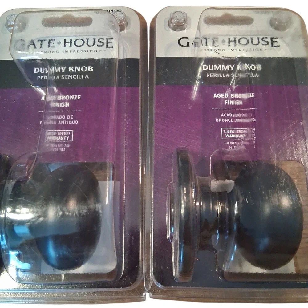 Lot of 2 Gate House Aged Bronze Dummy Door Knob 0399126 NEW E1